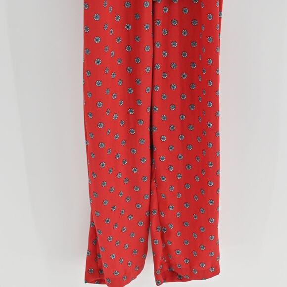 URBAN OUTFITTERS Womens Red Floral Jumpsuit Size XS Romper Belt Boho Chic Retro - Picture 12 of 14